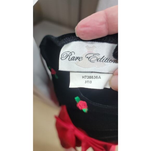 Girls Rare Editions Dress Velvet and Red SZ 3T - Picture 7 of 8